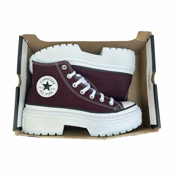 ❤️Converse Chuck Taylor Lugged Heel Platform Hi 7.5 Women Shoes Burgundy A09401C - Picture 7 of 14
